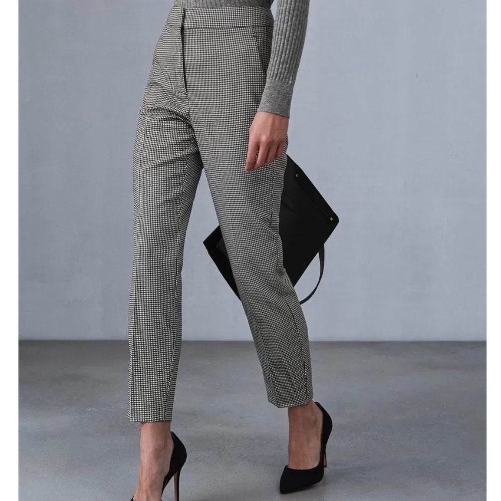 Reiss Perla Puppytooth Slim Leg Trousers NWT w/flaws